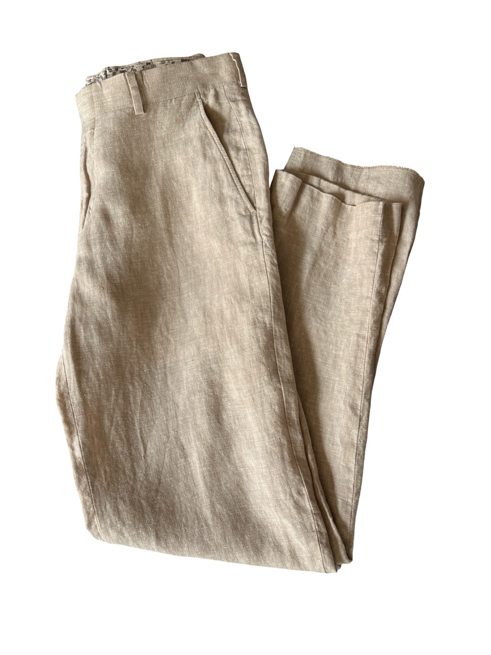 Bar III Slim Flit Linen Pants Tan Mid Rise Neutral Summer Mens Size 29 - Picture 8 of 8